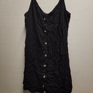 Black Button Mini Dress